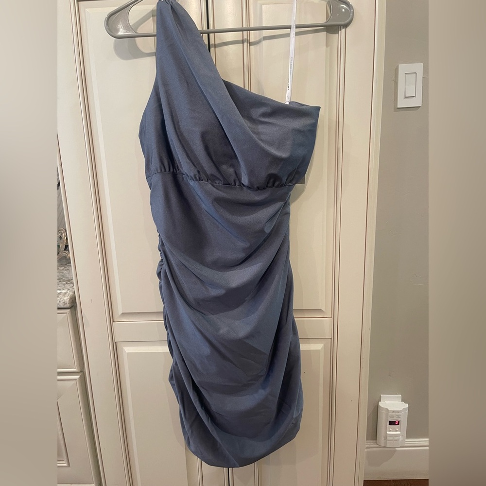 Sherri Hill One-Shoulder Dress in Deep Blue